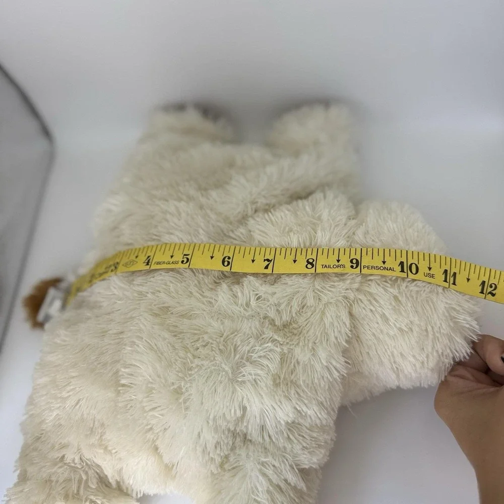 VTG Jellycat Large Laying Dog Plush Cream Brown Floppy Stuffed Animal 14